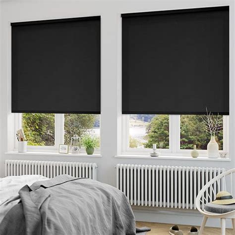 Natural bamboo roll up window blind sun shade, light filtering roller shades 701. Sevilla Tranquility Black Blackout Roller Blind from ...