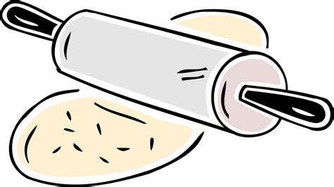 Vector Illustration Of Rolling Pin And Flour Dough Logo Rolling Pin