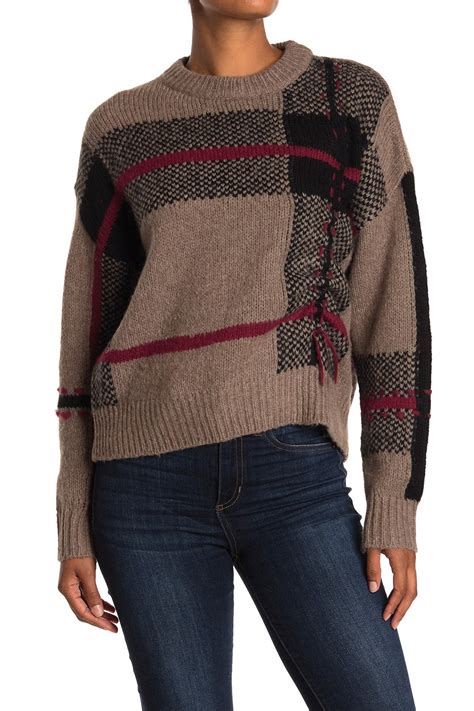 360 Cashmere Sivan Wool And Cashmere Blend Plaid Sweater Nordstrom Rack