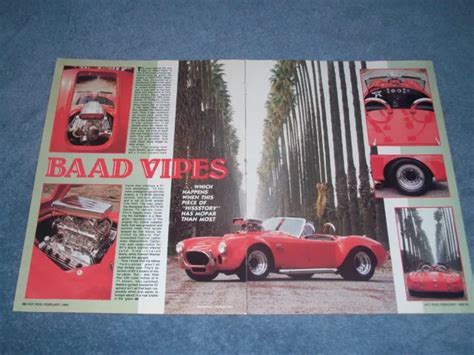Shelby Cobra Custom 426 Blown Hemi Article Baad Vipes From 1989