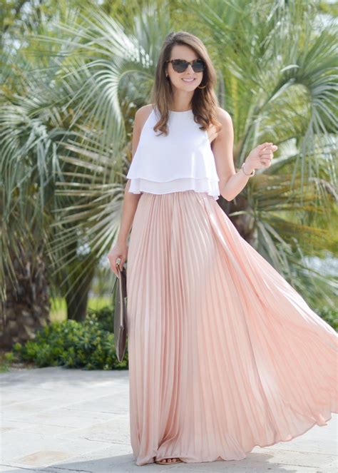 Perfect Pleats Skirt And Top Outfit Crop Top Skirt Pink Pleated Skirt