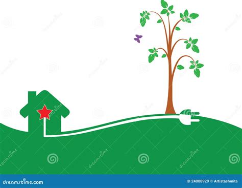 Green Home Concept Stock Vector Illustration Of Plug 24008929