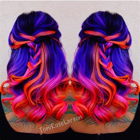 These various colors are shown below. Black blue purple pink orange hair. | Hair color crazy ...