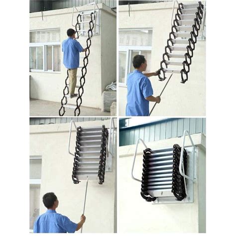 Techtongda Wall Mounted Attic Extension Loft Ladder Stairs Retractable