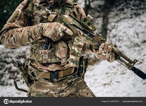 Russian Spetsnaz Soldier Kalashnikov Tactical Assault Rifle Camouflage