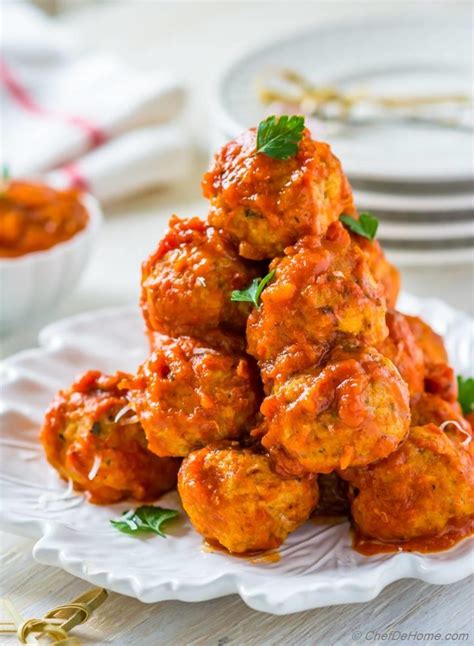 Baked Italian Turkey Meatballs Recipe Chefdehome Com