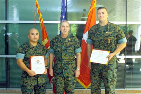 Us Marine Corps Usmc Major Michael Cederholm Right Receives A