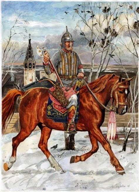 Russian Boyar During Early 17th C Painting Artwork Warrior