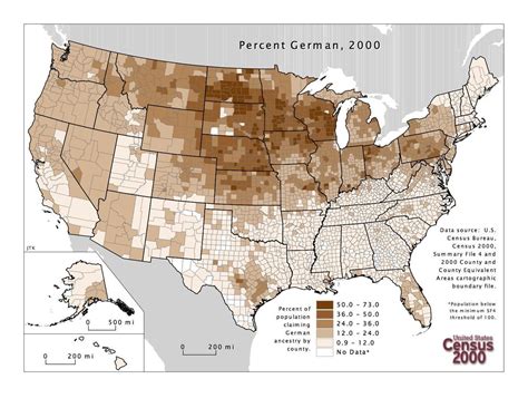 German Americans By County 2000 Maps On The Web