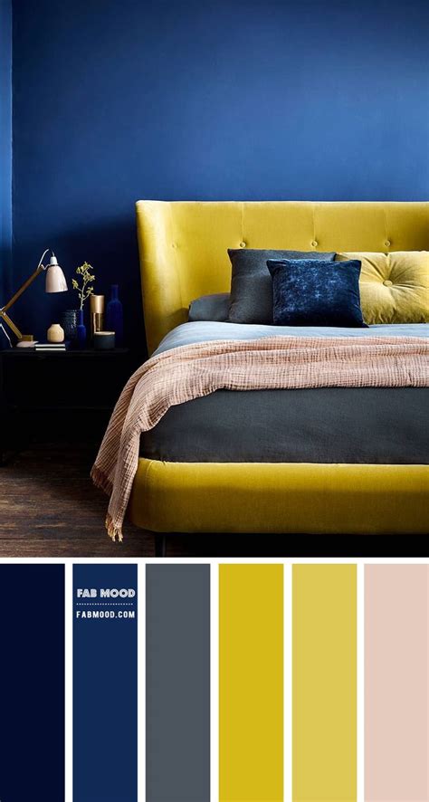 Navy Blue And Yellow Bedroom Colour Scheme Color Combo Blue Yellow