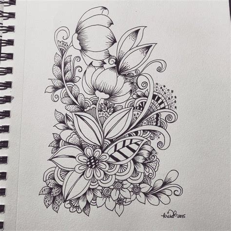 Zentangle Flowers Zentangles In 2019 Flower Doodles Doodle Art