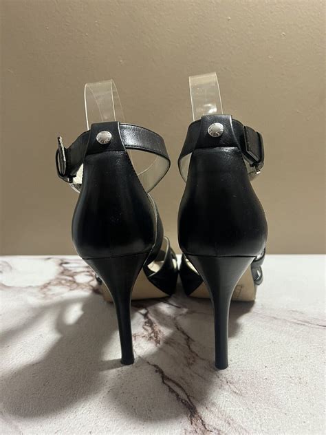 Michael Kors Evie Platform Black Patent Leather Open Toe Strappy