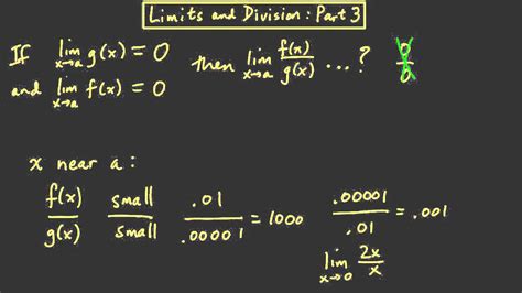 Lesson 3 Limits Of Quotients Limit Law For Division P3 Youtube
