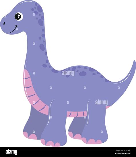 Purple Cute Brachiosaurus Stock Vector Image And Art Alamy