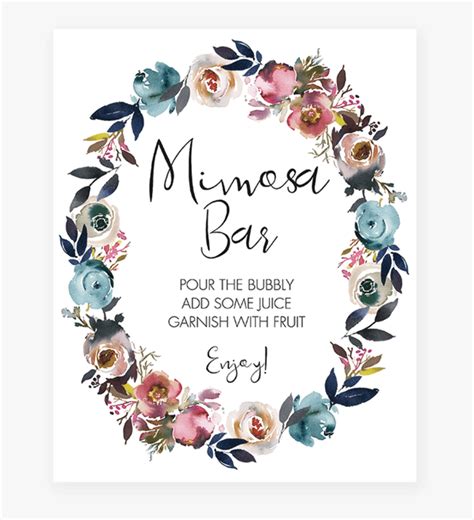 Printable Mimosa Bar Sign Baby Shower Sign Free Hd Png Download