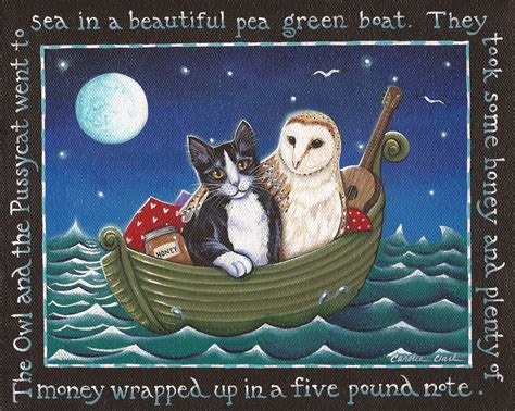 The Owl And The Pussycat 8 X 10 Print Of Original Acrylic Painting By