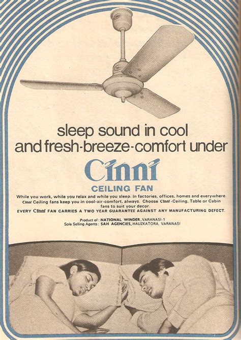 Cinni Ceiling Fan Magazine Ad Classic Indian Advertisements
