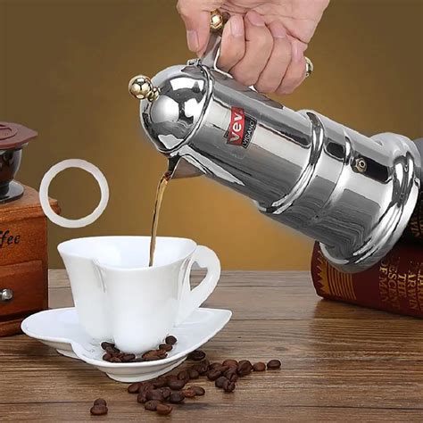 200ml Stainless Steel Italian Moka Espresso Maker Percolator Pot Coffee Extractor In Coffee