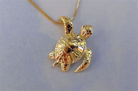 Gold Hawaiian Sea Turtle Necklace Sea Turtle Necklace Etsy