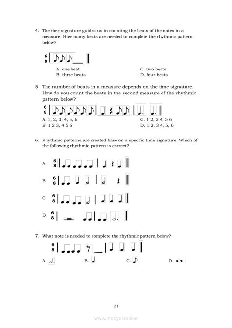 Music 6 Module 4 Creating Rhythmic Patterns Grade 6 Modules