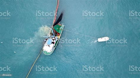 Aerial View Of The Fishing Boat Stock Photo Download Image Now