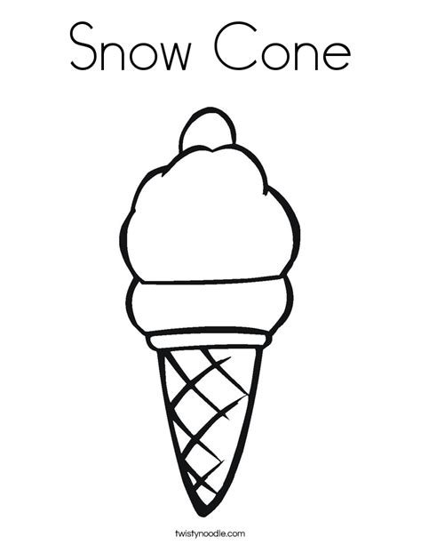 > ice cream coloring pages. Snow Cone Coloring Page - Twisty Noodle