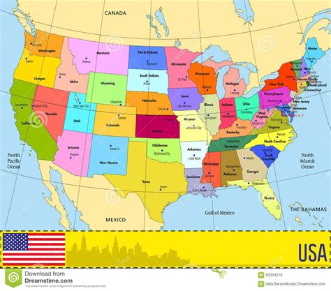 Aquí está la lista de los 31 estados que conforman méxico. Mapa Del Vector De Los E.E.U.U. Con Los Estados Stock de ...