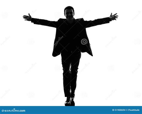 Business Man Arms Outstretched Silhouette Stock Photo Image Of