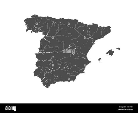 Mapa De España Con Los Ríos Imagen Vector De Stock Alamy