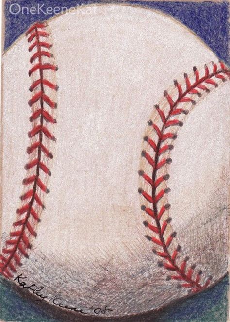 Aceo Print Baseball Colored Pencil Drawing Sports By Onekeenekat 399
