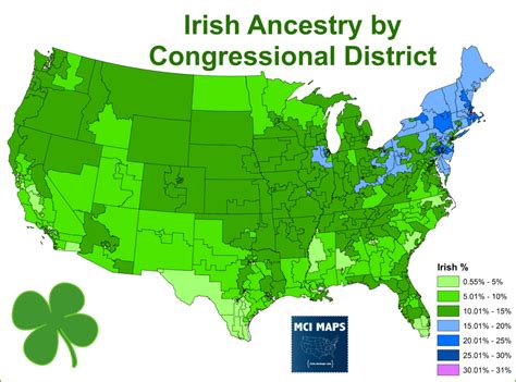 Saint Patricks Day Article Irish Ancestry In America Mci Maps Election Targeting Florida
