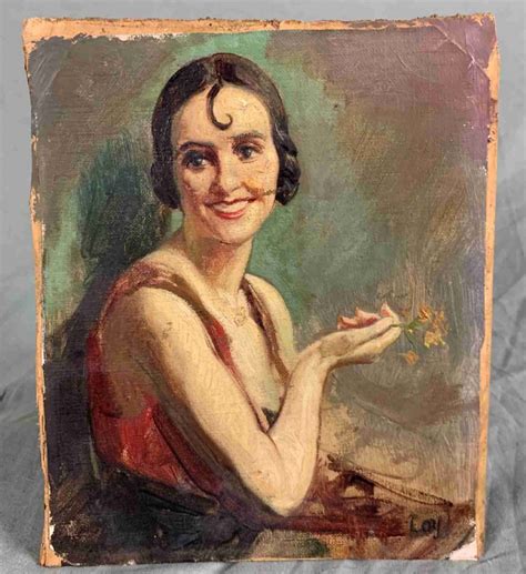 Art Deco Roaring 20s Oil Painting Beautiful Female Portrait 727389