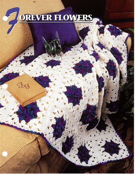 Annies Crochet Quilt And Afghan Club Pattern Leaflet Forever Flowers