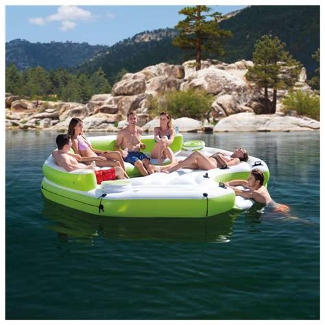 Floating Party Island Raft Large Giant Inflatable Lounger 6 Person Inflatable Intex