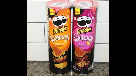 Pringles Scorchin Potato Crisps Cheddar And Bbq Review Youtube