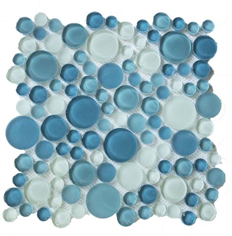 5 Sq Ft Of Coastal Bubbles Blue Green Glass Mosaic Penny Circle Roun
