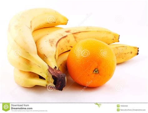 Bunch Of Bananas And Oranges Stock Photo Image Of Breakfast Gourmet