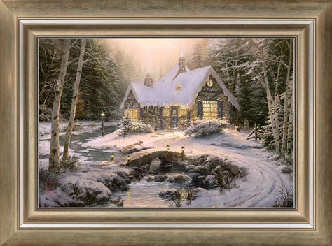 Winter Light Cottage Limited Edition Canvas Thomas Kinkade Studios