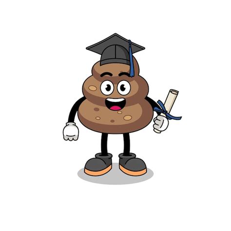 Premium Vector Poop Mascot With Graduation Pose