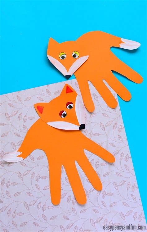 Handprint Fox Craft Fox Crafts Handprint Crafts Animal Crafts For Kids