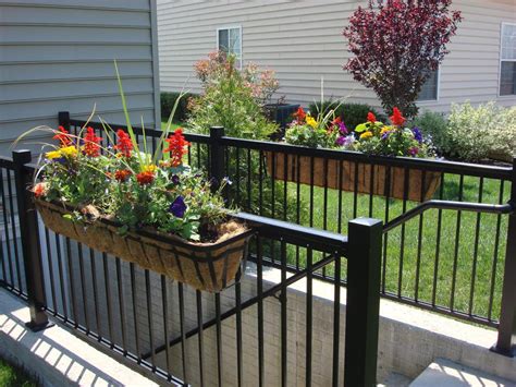 Our sleek streamline railing planter is not only a modern solution to displaying plants, it also saves room around your home by making use of vertical space . Railing Planter Boxes Ideas — Home Decorations Insight