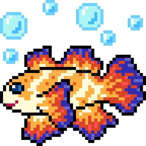 Vector Pixel Art Fish Colorful Stock Vector Illustration Of Vector