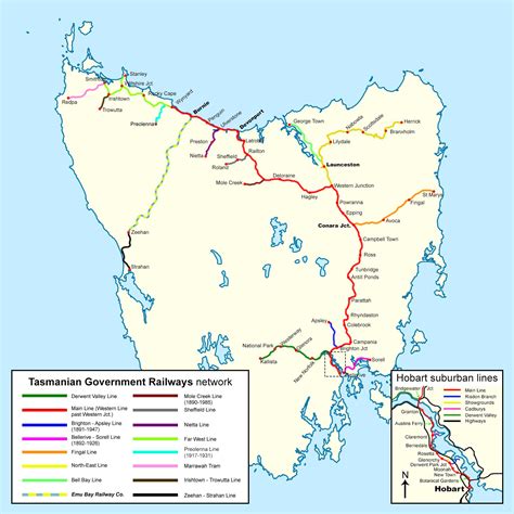 Tasmanian Government Railways System Map 1890 1978 R AussieMaps