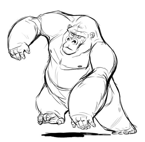 The popular mountain gorilla is a subspecies of the eastern gorilla, and with only an estimated 1,063 left in the wild, they're considered an endangered species. Gorilla Simple Sketch Silverback gorilla studies ...
