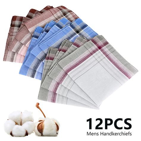 1 Set Handkerchief Towels Multicolor Plaid Stripe Men Women Pocket For