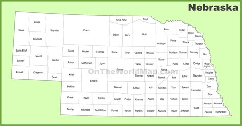 Nebraska Map Of Counties Map Of Rose Bowl