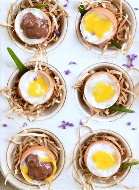 Eggs are most commonly thought of as a key ingredient in a number of savoury dishes, however they also hold an equally important place in sweet recipes. Coconut Custard Eggs |Healthy easter treats :http://www ...