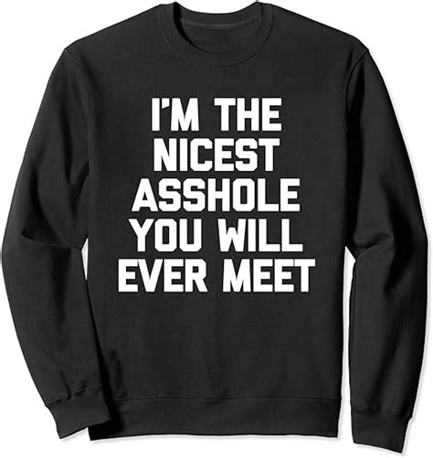 i m the nicest asshole you will ever meet t shirt funny cool sweatshirt uk fashion