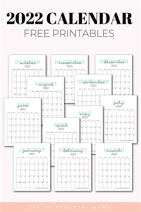 Free Cute Printable Calendar 2022 Pdf Printable Templates