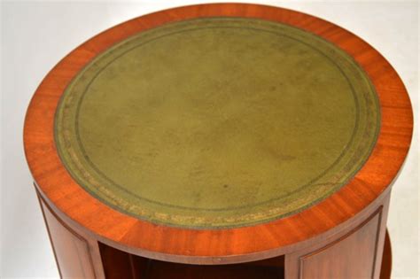 Antique Regency Style Mahogany And Leather Drum Table Marylebone Antiques